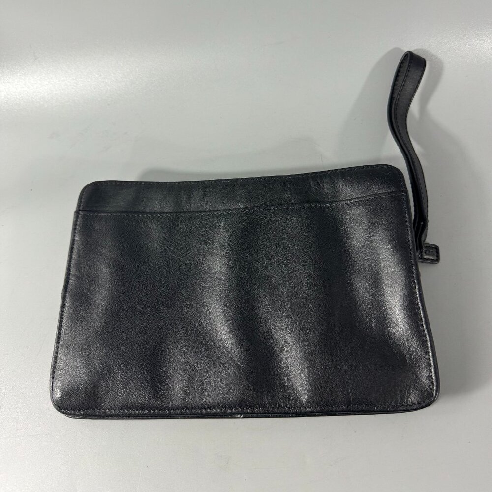 El Portal Black Leather Men's Wristlet Bag/Organizer - Picture 4 of 13
